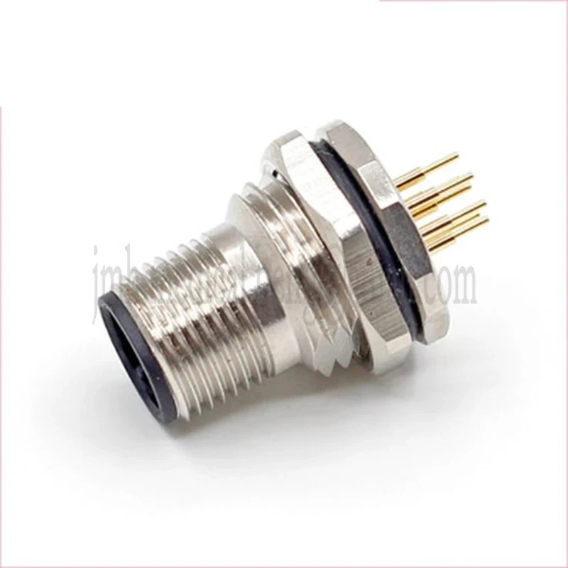 M12 2 3 4 5 6 8 12 17 A Type 4P D Type Pin Waterproof IP67 Aviation Male Female Socket Threaded Connector For PC Board Install