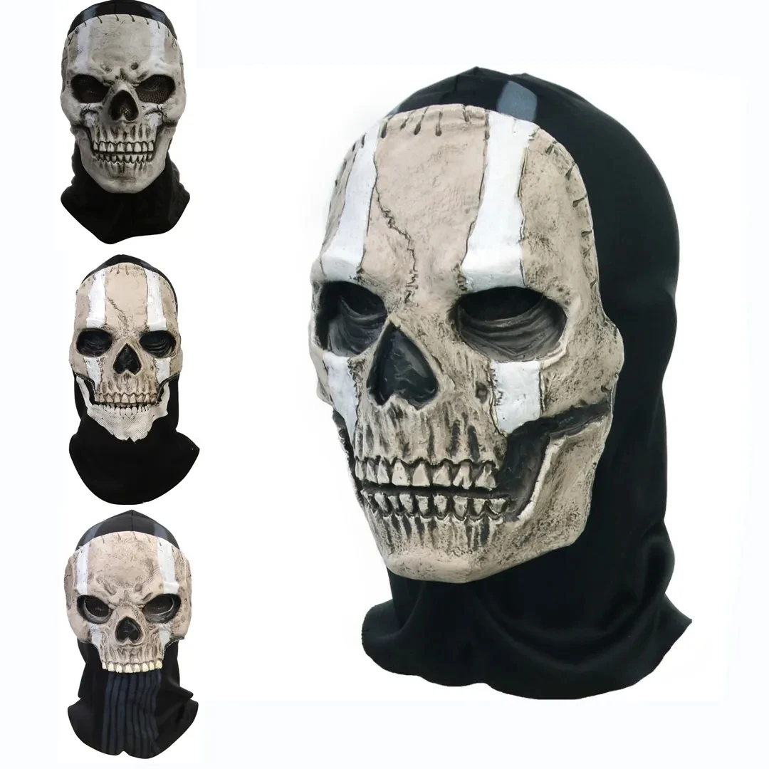 Unisex Call Of Duty Ghost Skull Mask Full Face Skeleton Scary Mask Outdoor Sport War Game Halloween Cosplay Latex