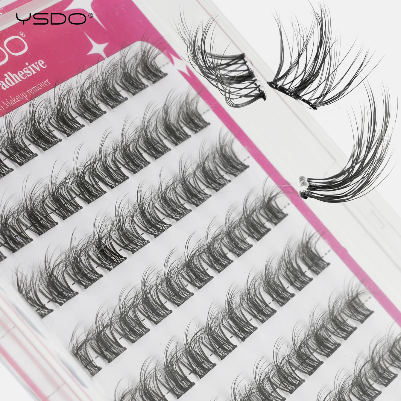 YSDO 10 Rows DIY Self Adhesive Indivudal Lashes Natural Segmented False Eyelashes Cluster Makeup Professional Eyelash Extension