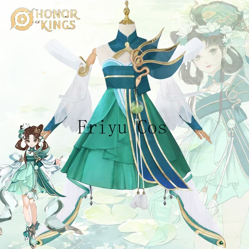 Disfraz de Honor de los reyes Xiao Qiao, uniforme de piel de serpiente verde, traje de fiesta de Halloween, juego de rol para niñas adultas