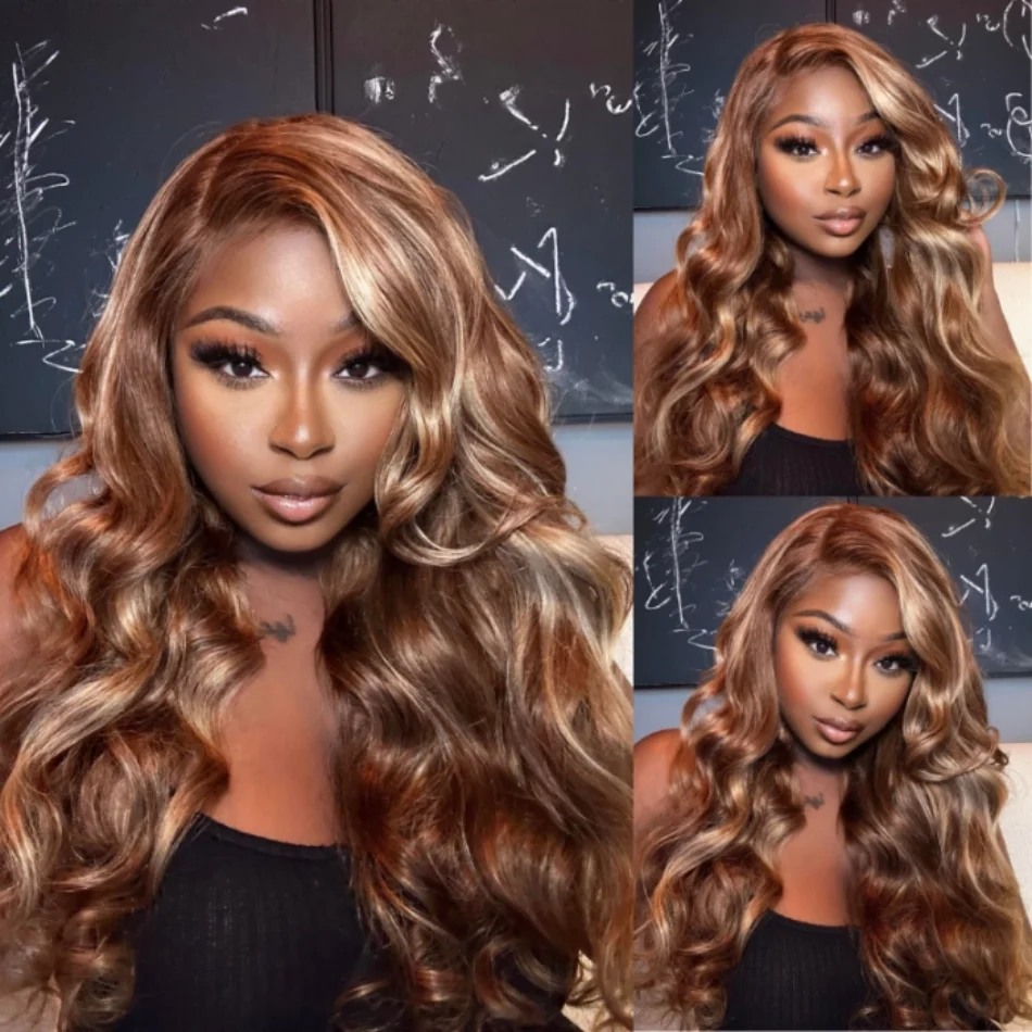 UNice Hair Bye Bye Knots Wig 7x5 Glueless Lace Honey Blonde Body Wave Wig Pre Bleached Knots Plucked Hairline Human Hair