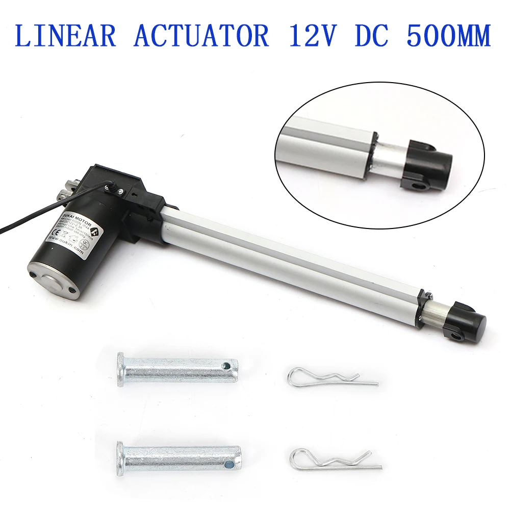 Electric Linear Actuator 12V DC 1320LBS(6000N) 20inch(500mm) Electric Motor Permanent Magnet Motor