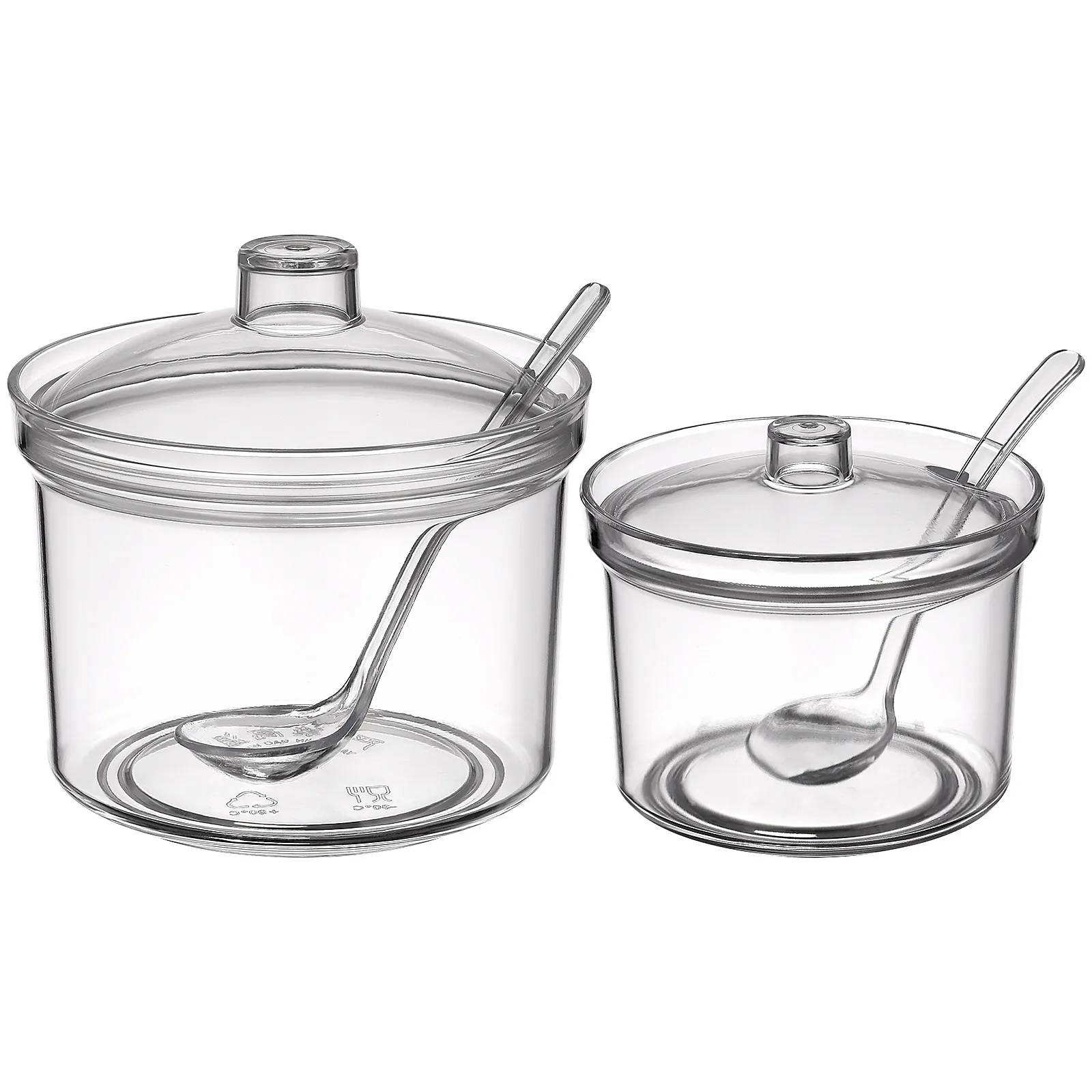 2Sets Premium Transparent Acrylic Seasoning Dispenser Can Set for Salt Sugar Pepper Spices Kitchen Accessories Condiment Box view 3