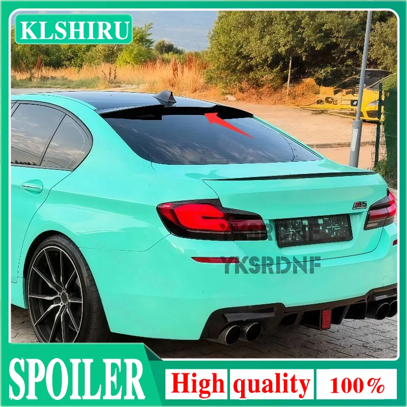Image of 2011 BIS 2017 Für BMW F10 5er Serie Spoiler 528i 535i 550i ABS-Kunststoff Grundiert Heckfenster-Dachspoiler Auto-Zubehör