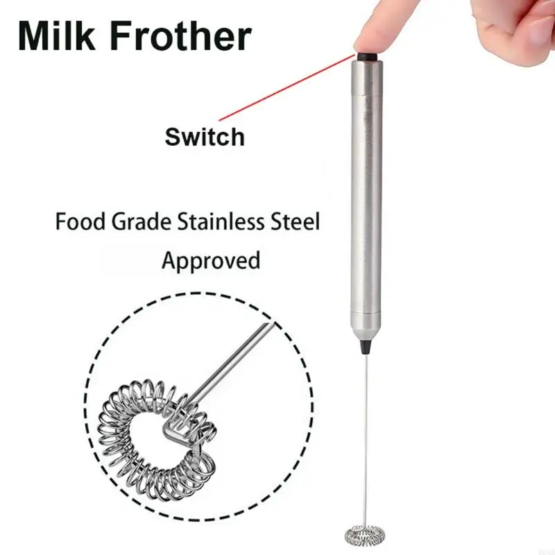 

D0AB Electric Mixer Milk Beater Double для головы кофейная пена из нержавеющей стали для домашней кухонной кухон