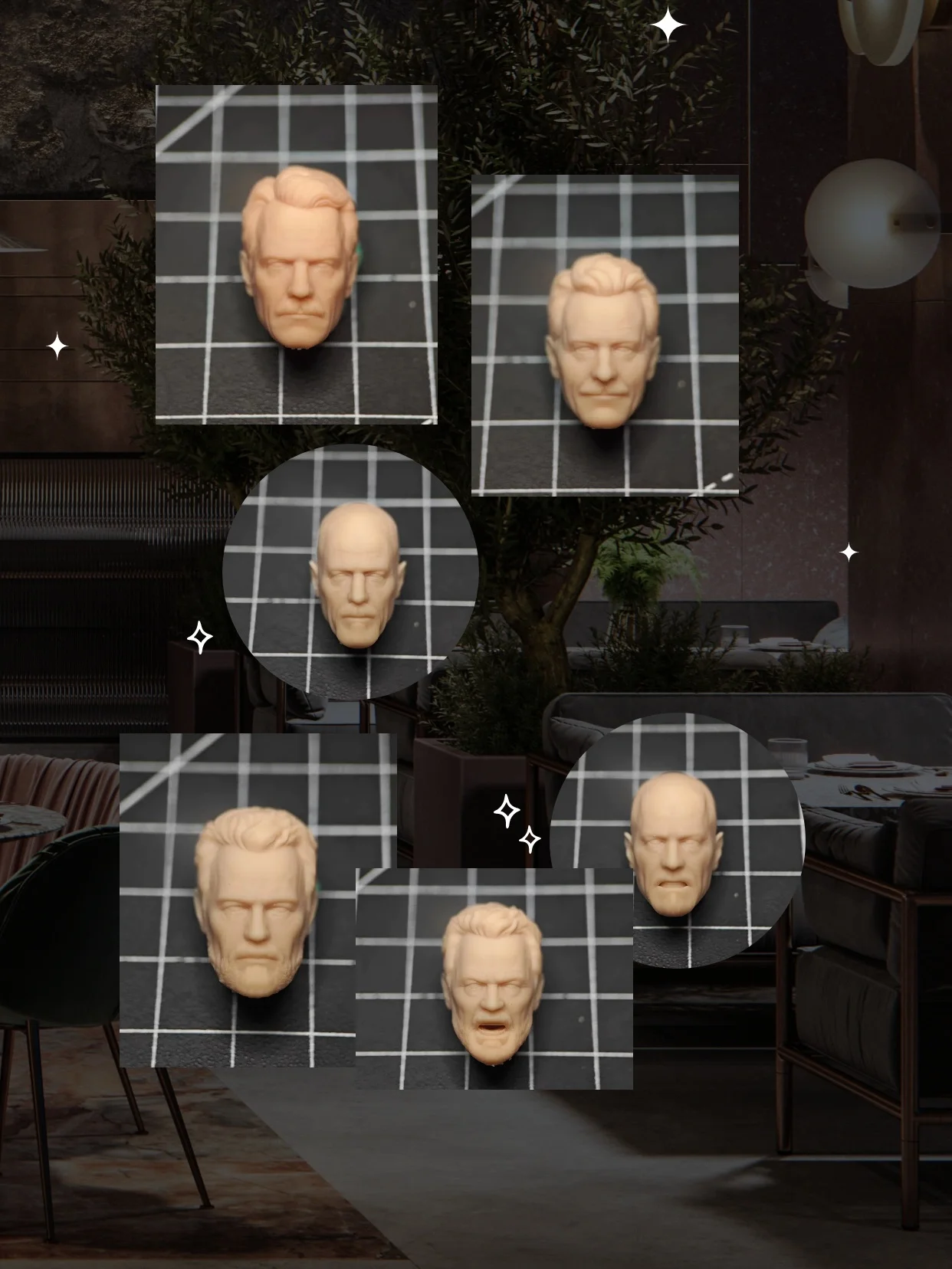 

【Only Head】1/12 Scale Male Soldier Top-tier Chemical Genius Walter Unpainted Head Sculpt Accessories Fit 6''Action Figure Model