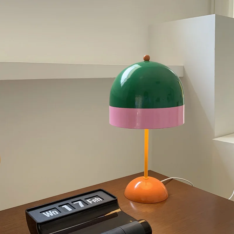 

Scandinavian Colorful Table Lamp Clashing LED Table Lamp Bedroom Bedside Desk Mushroom Table Lamps