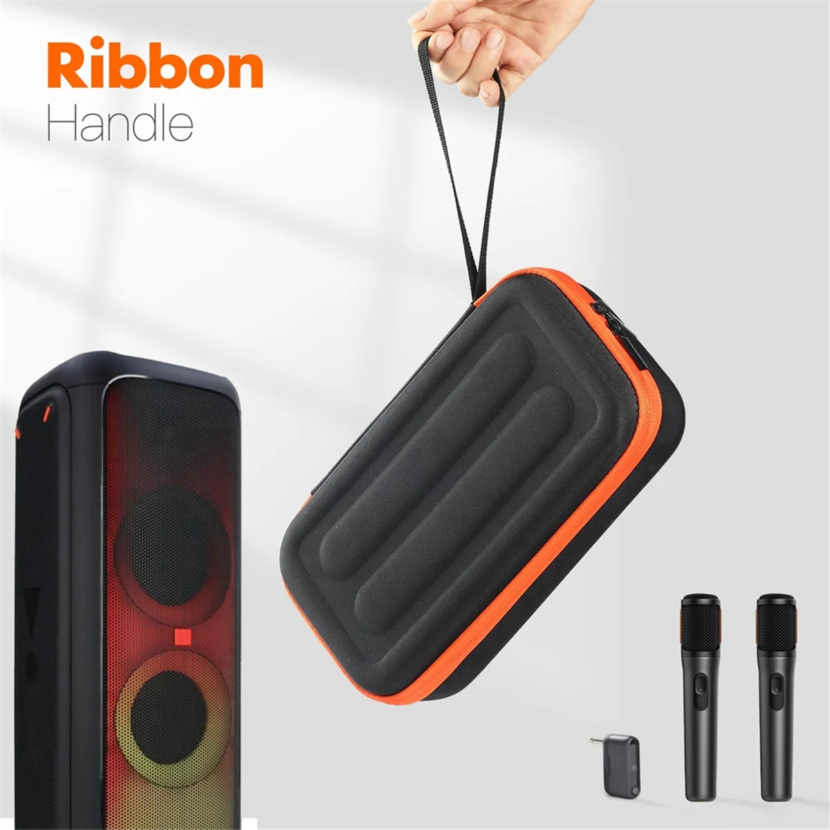 XFDE Estuche de micrófono para sistema de dos micrófonos inalámbricos JBL, estuche de micrófono inalámbrico dual para micrófono JBL, receptor, adaptador