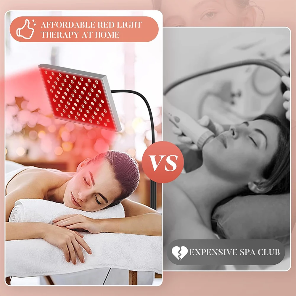 45W Red Light Therapy Panel with Stand, 660nm & 850nm LED for Full Body Face Skin Care, Anti-Aging and Pain Relief Home Device
