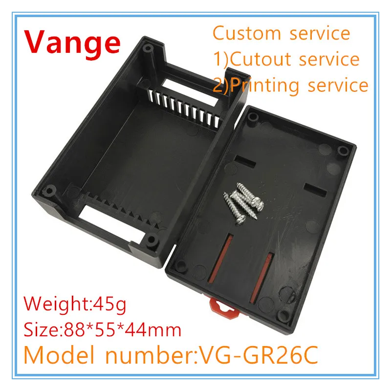 Vange din rail project box 88*55*44mm ABS plastic junction box PLC chassis housing