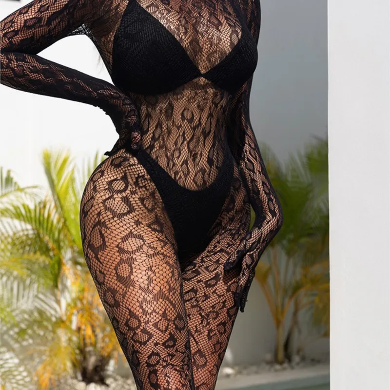 

Bodysuit Sexy long sleeved jumpsuit mesh socks mesh jacket non crotch perspective sexy adult sexy shoppings sexy lingеrie xxx