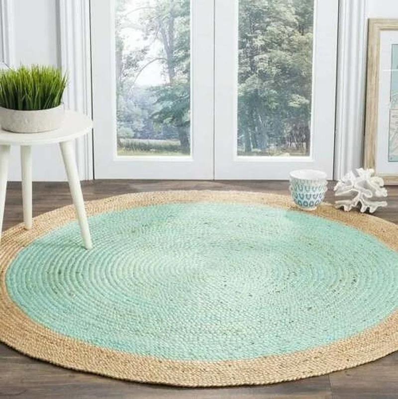 

Rug Handwoven Round Large Area Round Carpet Rustic Decorative Round Jute Carpet Antique Carpet Decoration Chambre