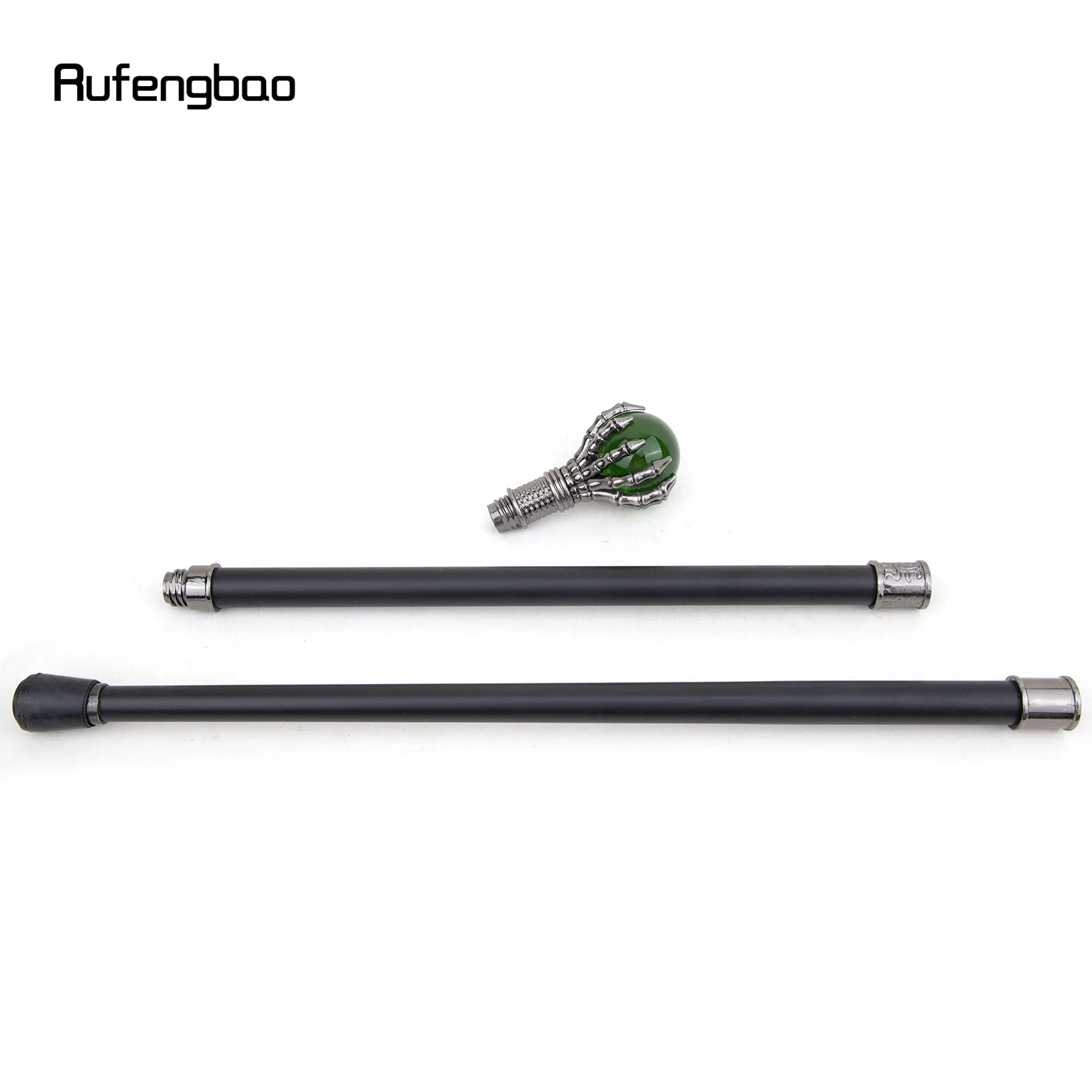 ไม้เท้าทรงลูกแก้วสีเขียวสไตล์สตีมพังก์ ไม้เท้าแฟชั่นตกแต่ง ไม้เท้าหรูหราสำหรับสุภาพบุรุษ ด้ามจับทรงครอสเซียร์ ไม้เท้าสูง 93 ซม.