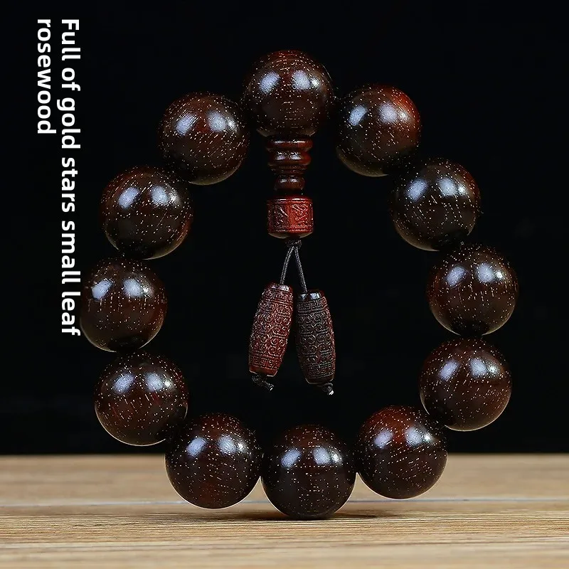 Zambian Blood Sandalwood Buddha Beads Bracelet Old Material Red Sandalwood High Density Venus Wooden Rosary Beaded Hand String