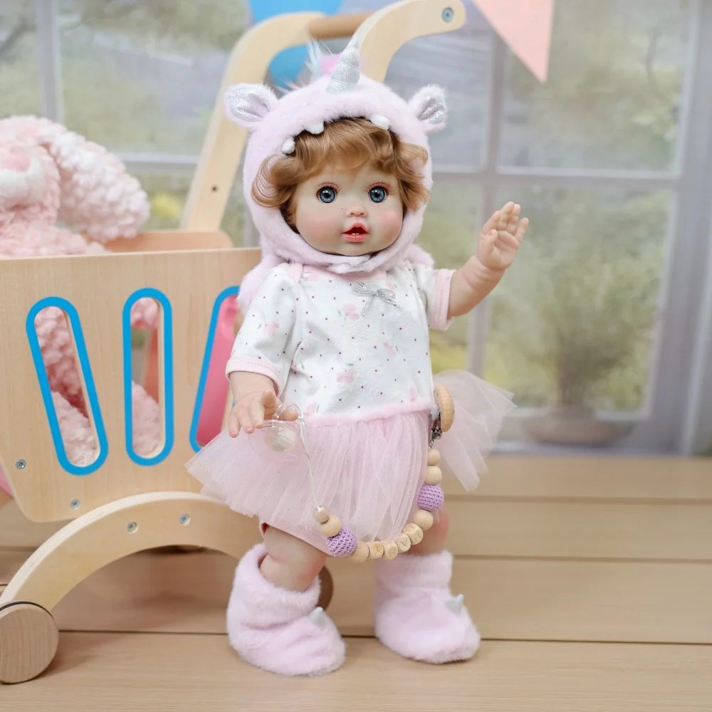 Cloveray الأصلي 18 بوصة واقعية تولد من جديد دمية طفل لطيف يونيكورن مجموعة دمية الفينيل عالية الجودة اليدوية محاكاة لعب هدايا الاطفال #1