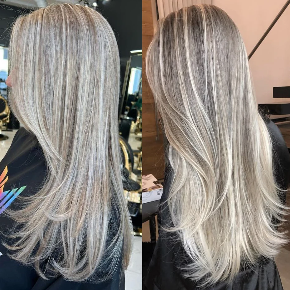 

13x6 Hd Transparent Straight Lace Front Wig Brazilian Ash Blonde Pre Plucked Wigs Colored Highlight Human Hair Wigs For Women