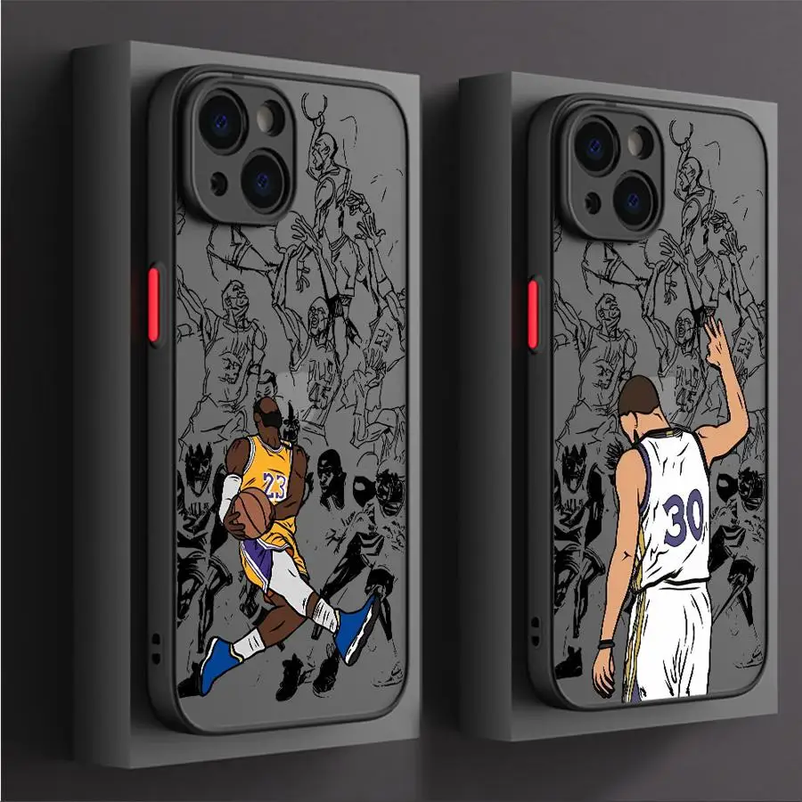 Cute Basketball Star Phone Case for iPhone 15 16 Pro Max 14 Plus 11 12 13 Pro Max SE 7 14 8 Pro XR XS X 15Pro 12 Mini