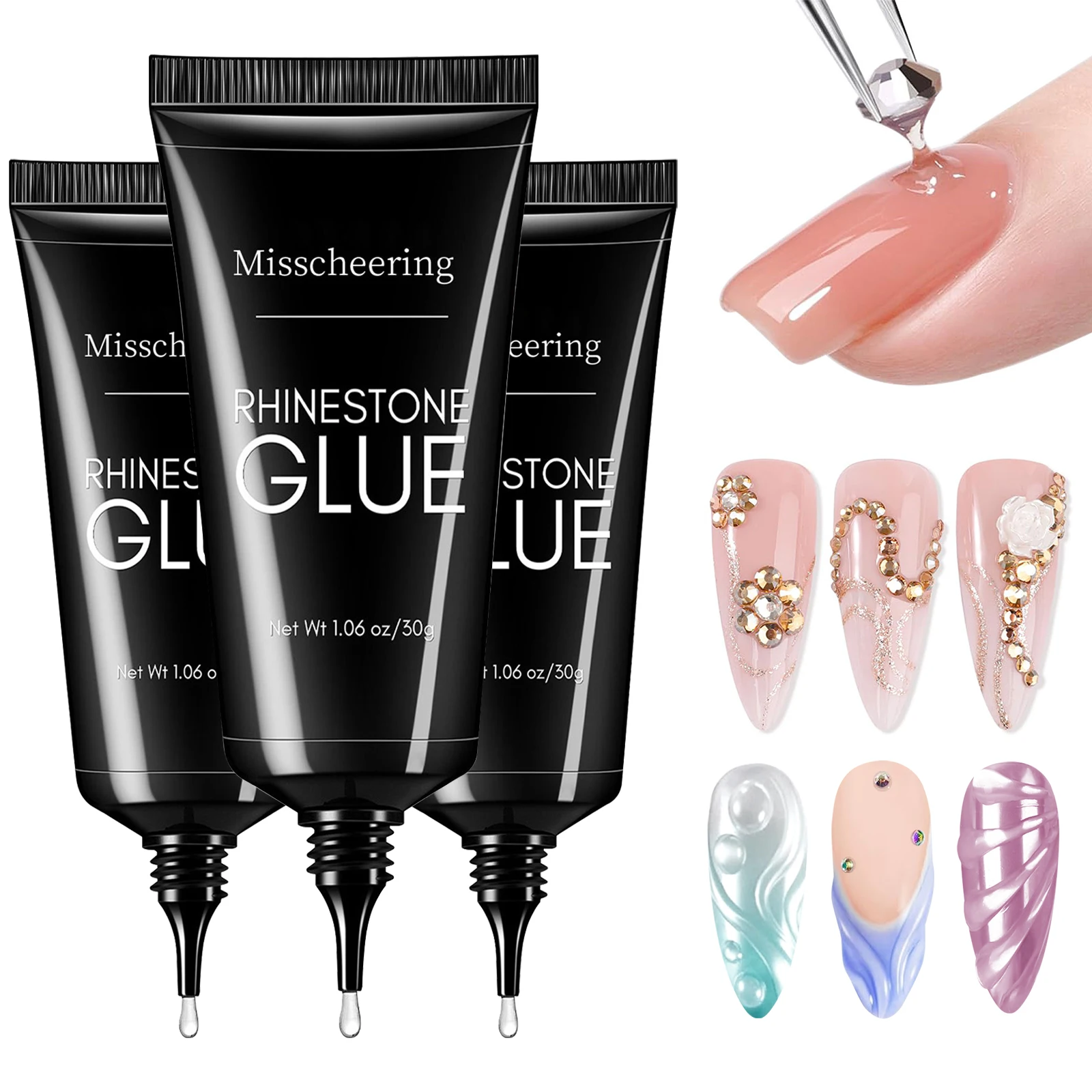 1/2/3 Stück 3D-Modelliergel für Nagelkleber, für Nageldesigns, Nagelkunst, klares Gel-Polish zum Zeichnen, Formen, Modellieren und Dekorieren