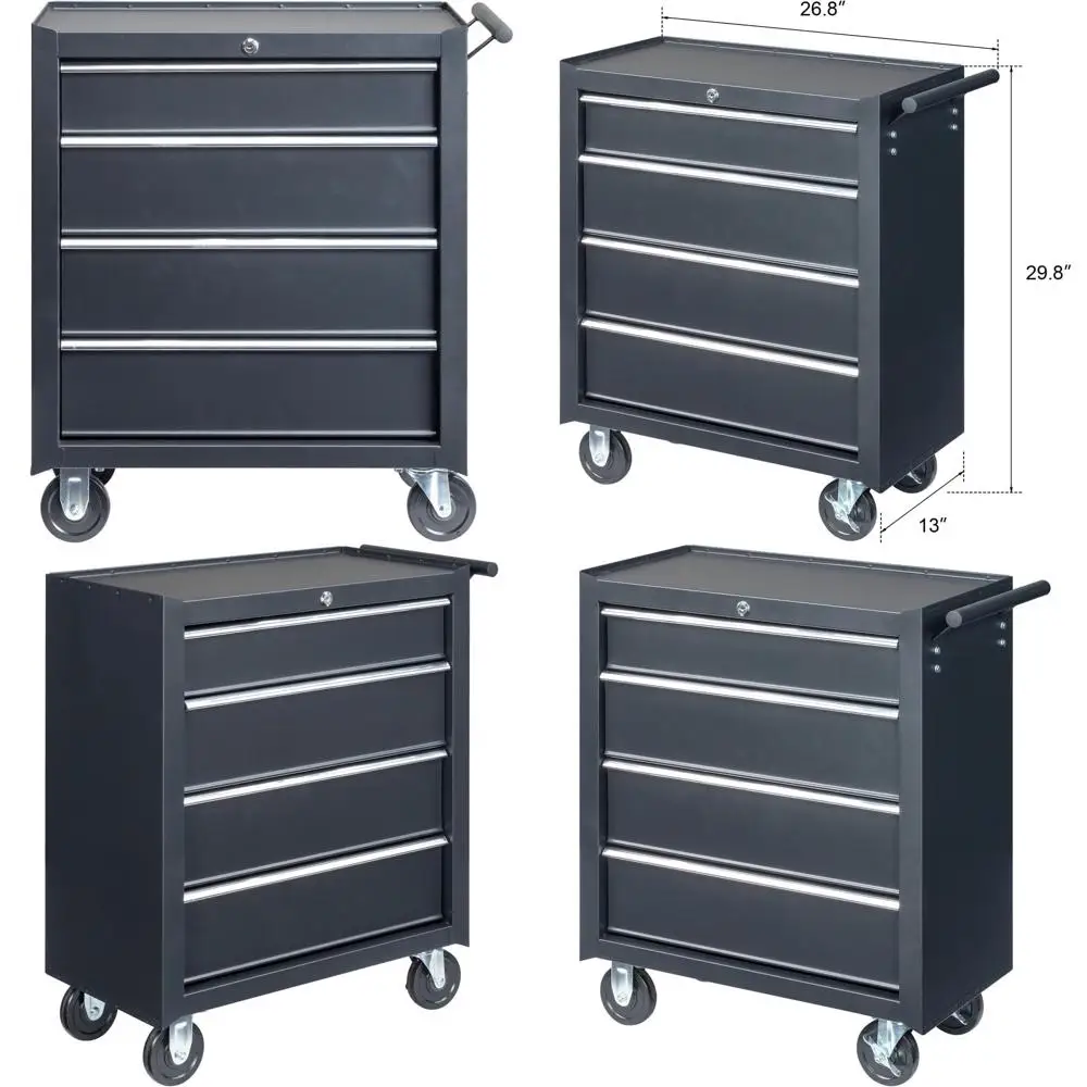 

Портативный сверхмощный ящик для инструментов на колесиках с сундуком для хранения и шкафом для мобильности в мастерской