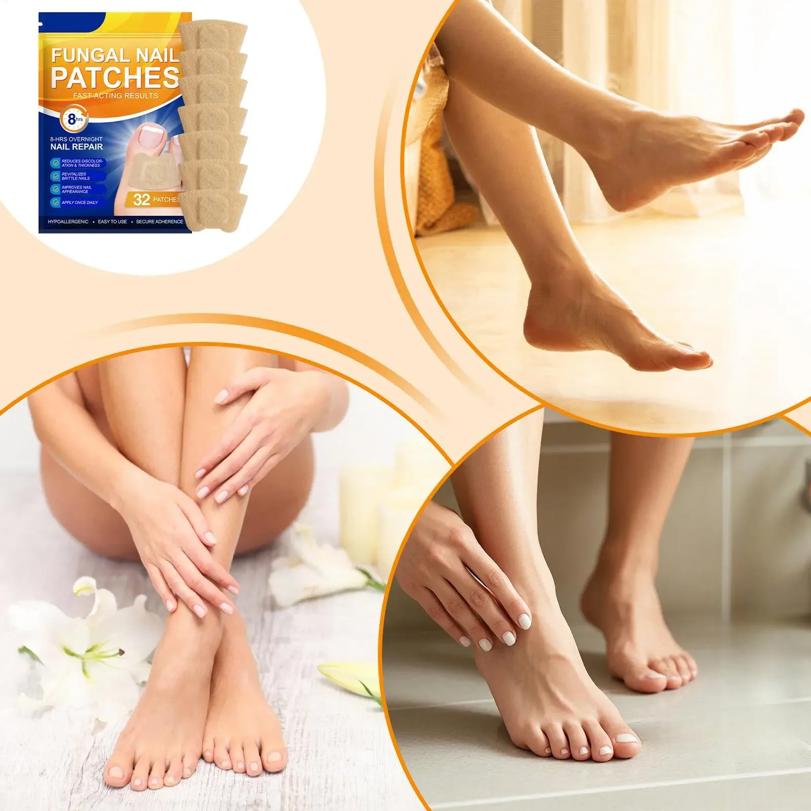 32개 네일 리페어 패치 발톱 재생 교정 스티커 손발톱 주위염 회복 페디큐어 도구 갈라진 손톱 보호 테이프