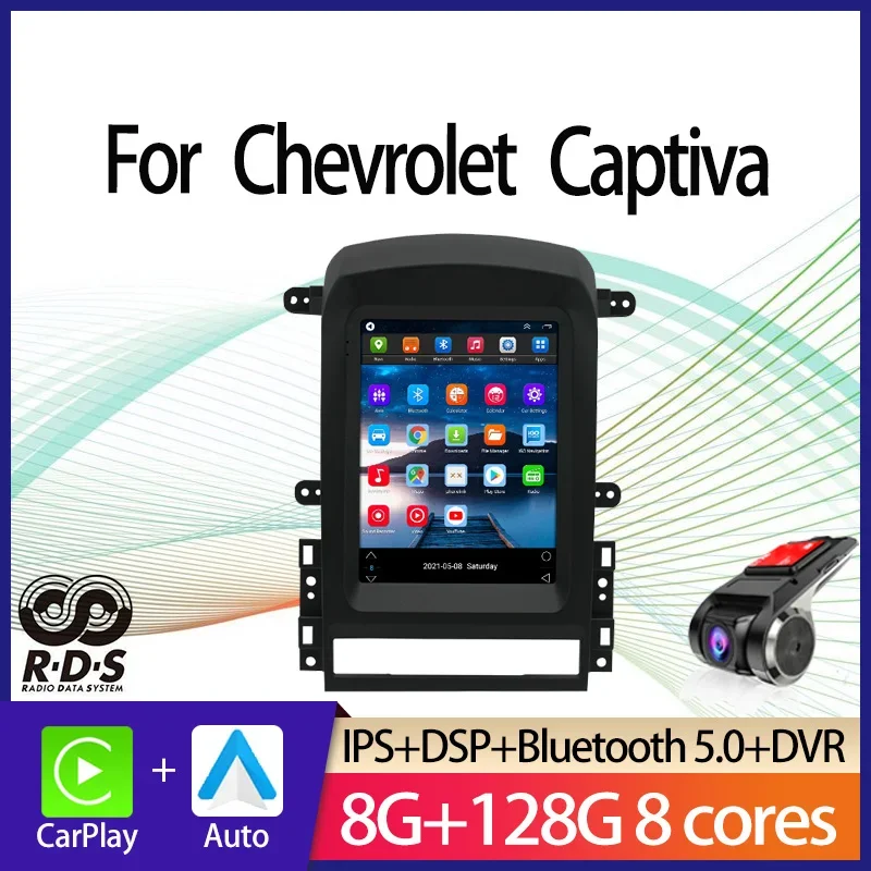 Car GPS Navigation Android Tesla Style Vertical Screen For Chevrolet Captiva Auto Radio Carplay Stereo Multimedia Video Player