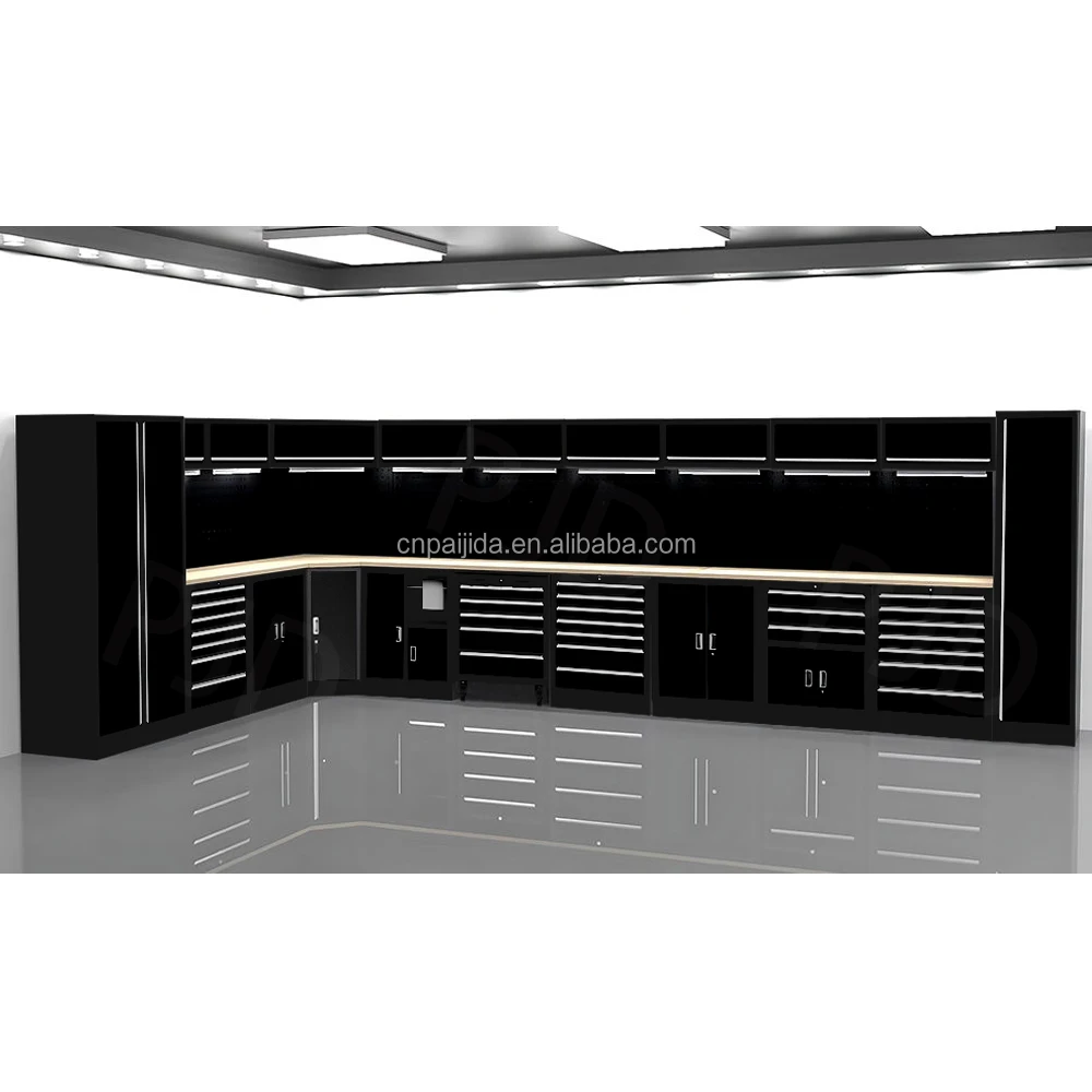 Industrial Workshop Tool Storage Cabinet With Workbench Modular Tool Cabinet Combination With Multiple DrawersATV&UTV