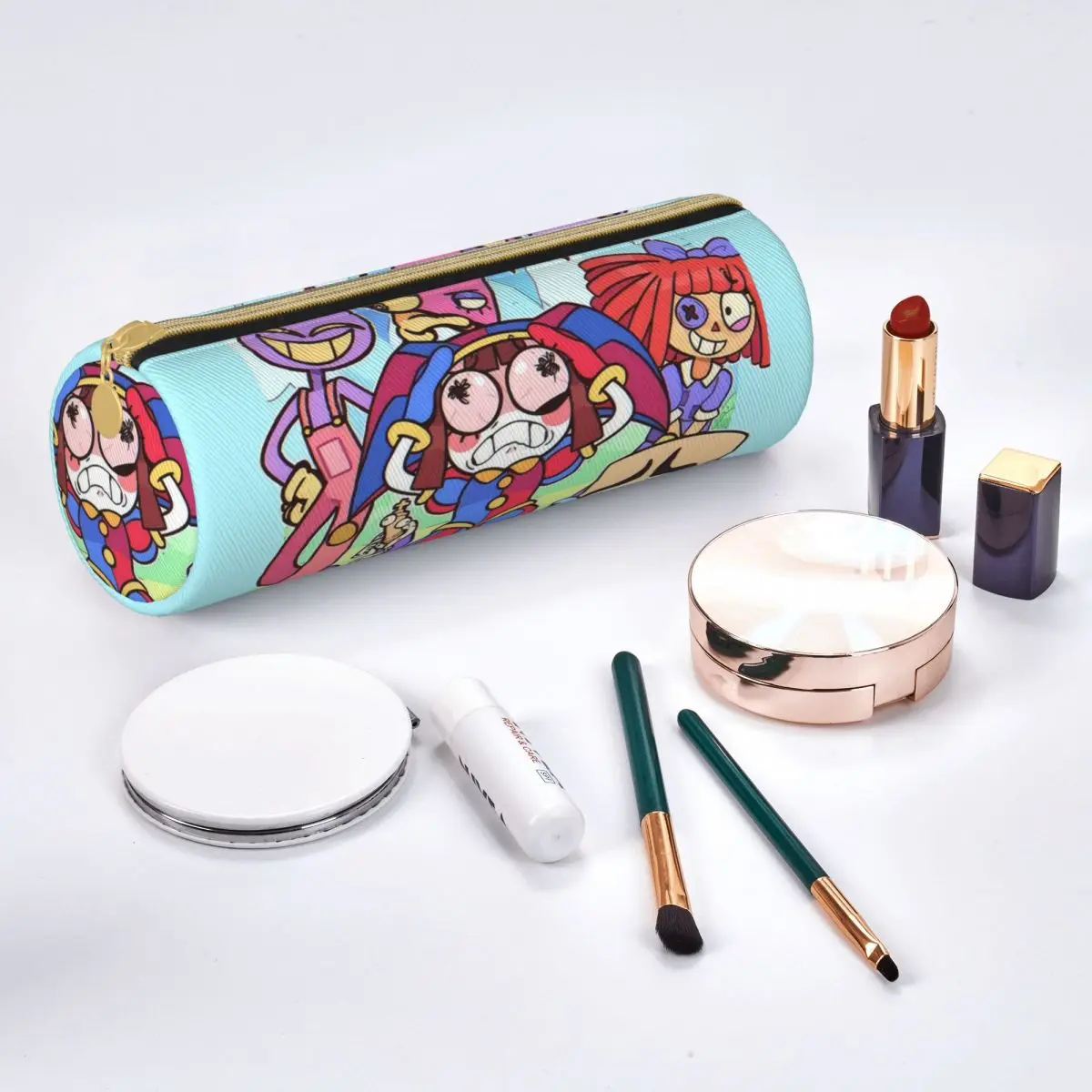 The Amazing Digital Circus Pencil Case, caixa de couro para estudantes, Tadc Pompom Pomni Júnior, Pen Holder Bags, grande capacidade, estudantes