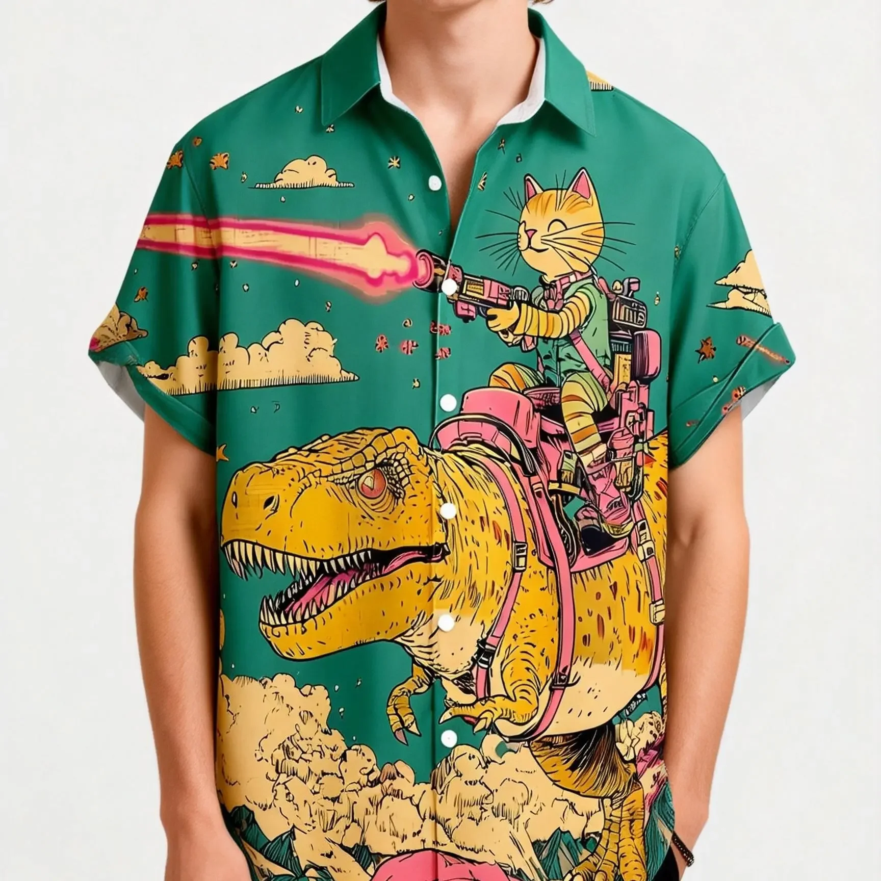 

Fashion Vibrant All Over Print Summer Shirt Various Pattern Styles For Choice Men Outdoor Party Lightweight Beach Shirts