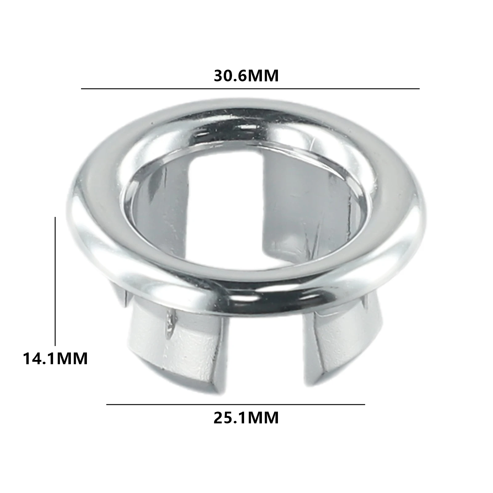 2pcs Bathroom Basin Sink Overflow Ring Chrome Hole Cover Cap Inserts Round Silver Plated Double Ring Home Wash Basin Accessories