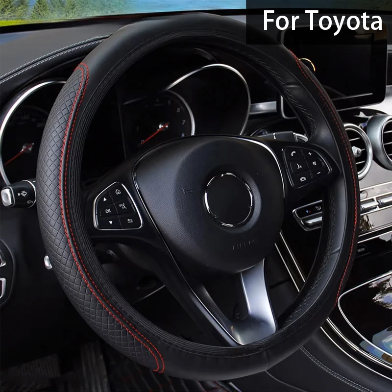 Car Steering Wheel Cover Microfiber Leather Protection Cover Anti Slip Lid For Toyota Corolla Prius Yaris Rav4 CHR Aygo Hilux Ra