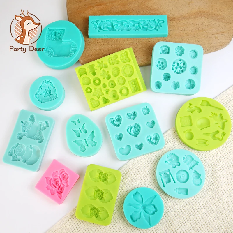 3D Silicone Series Baking Mold DIY Butterfly Leaf Sugar Cat Mould Chocolate Fondant Cake Decorating Tool Temperature Resistance