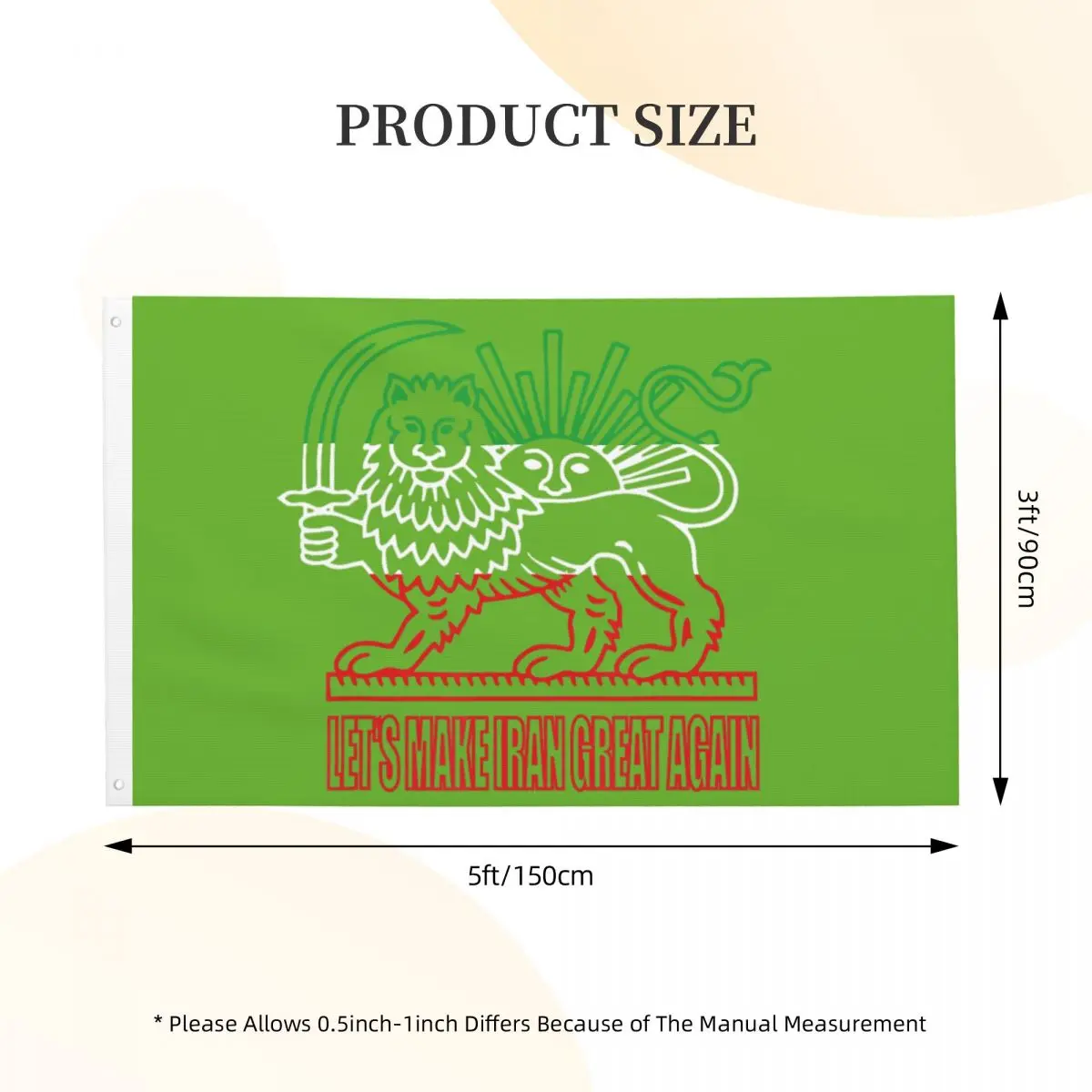 Iran Persian Paris Persepolis Flag Design 90X150cm Flags with 2 Grommets for Hanging Funny Banner For College Dorm Room Bedroom
