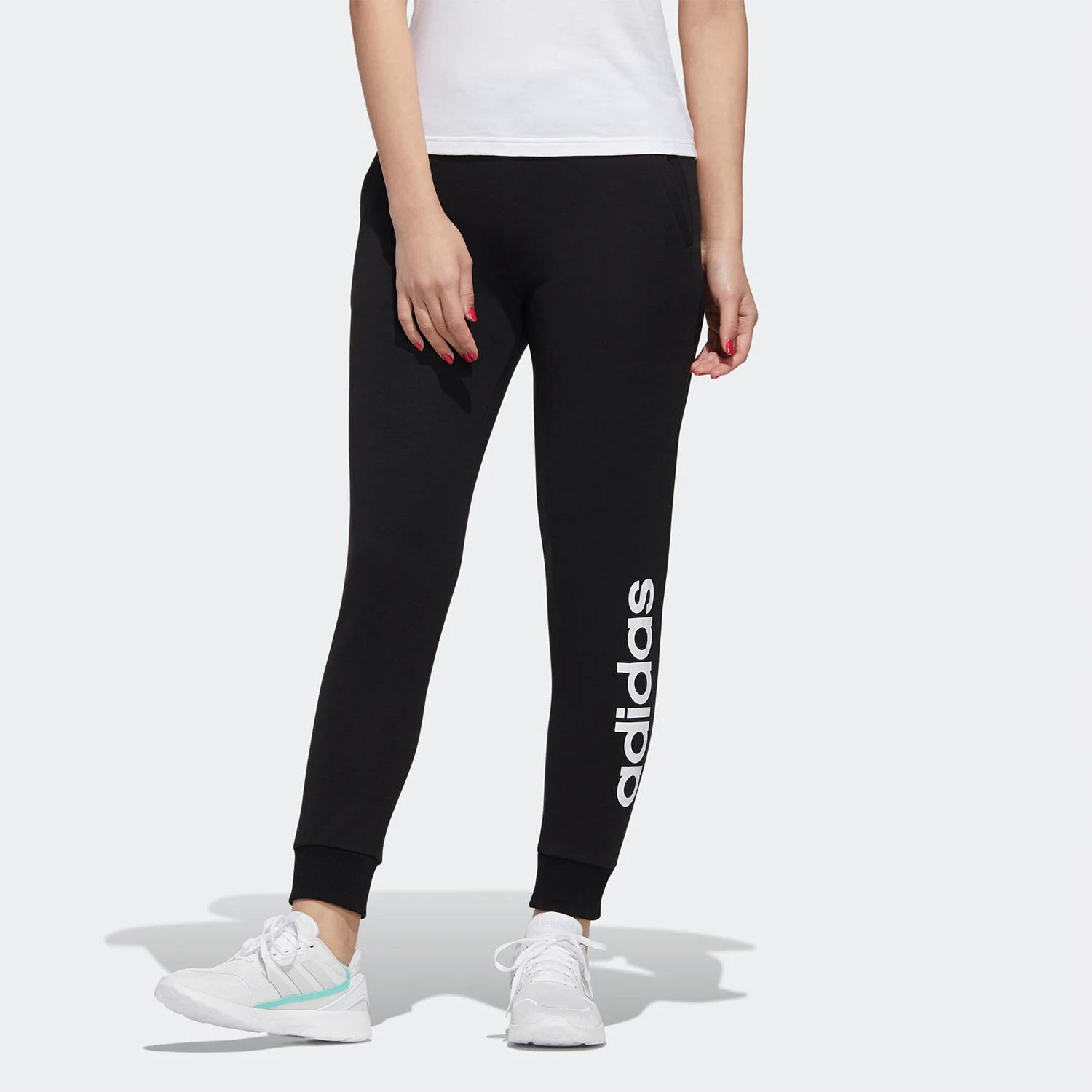 

Adidas genuine neo W ESNTL logo TP women's autumn sports pants GJ7917