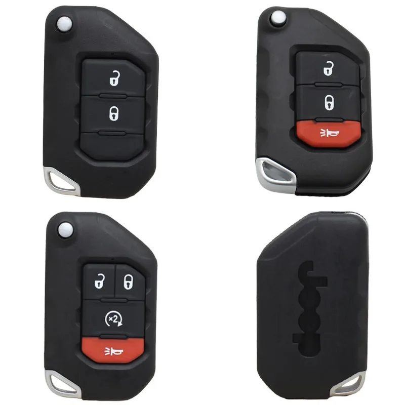 

2/3/4 Button Flip Remote shell for Jeep Wrangler Folding Key 2018-2019 FCCID: OHT1130261