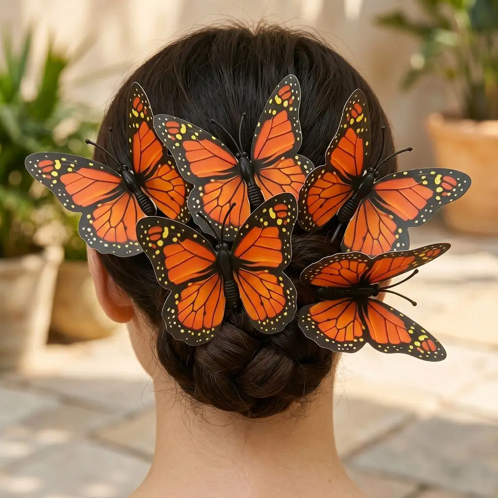 3D Butterfly Hair Comb Colorful Portable Butterfly Hairbrush Decorative Hairpins Butterfly Hair Accessory