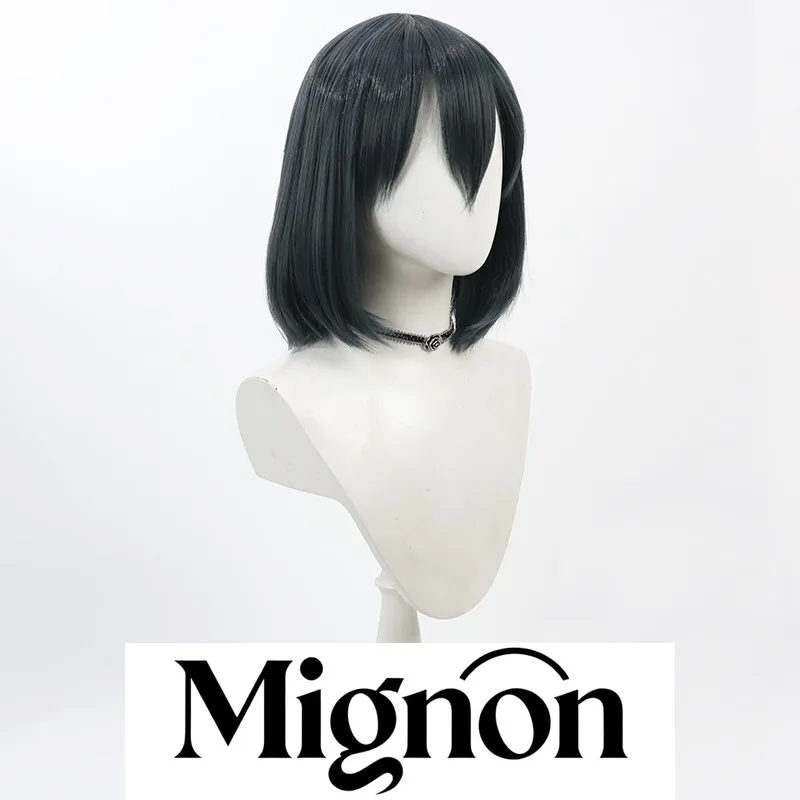 Senpai é um menino Aoi Saki peruca cosplay verde escuro corte bob presente de Halloween