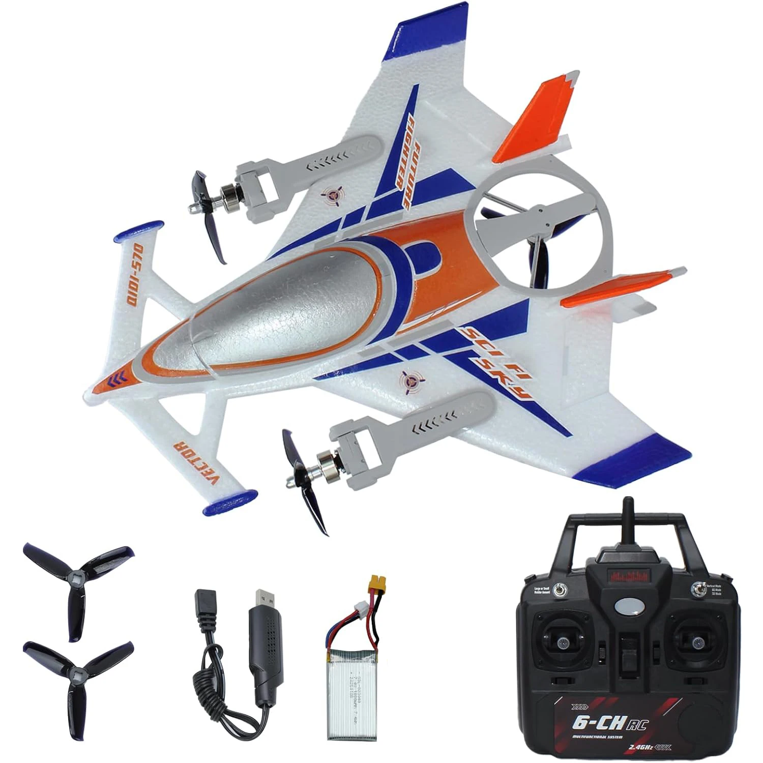 

QIDI570 RC Plane 8CH Remote Control Airplane With Brushless Motor 3-Axis Vector Aircraft 3D/6G RC Glider Model Children'S Toy