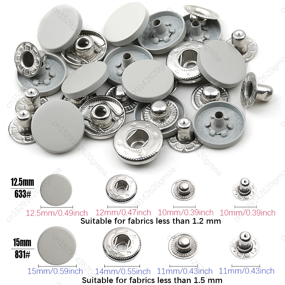 Stainless Steel Snap Buttons, 12.5mm & 15mm