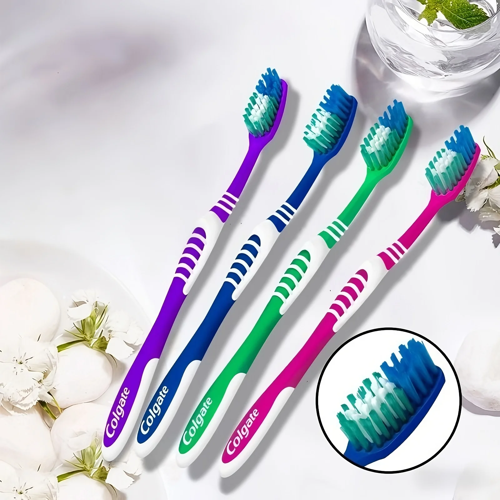 Colgate 6 Pack Medium Hard Bristle Toothbrushes Deep Clean Oral Care for Travel Hotel And Family Daily Use