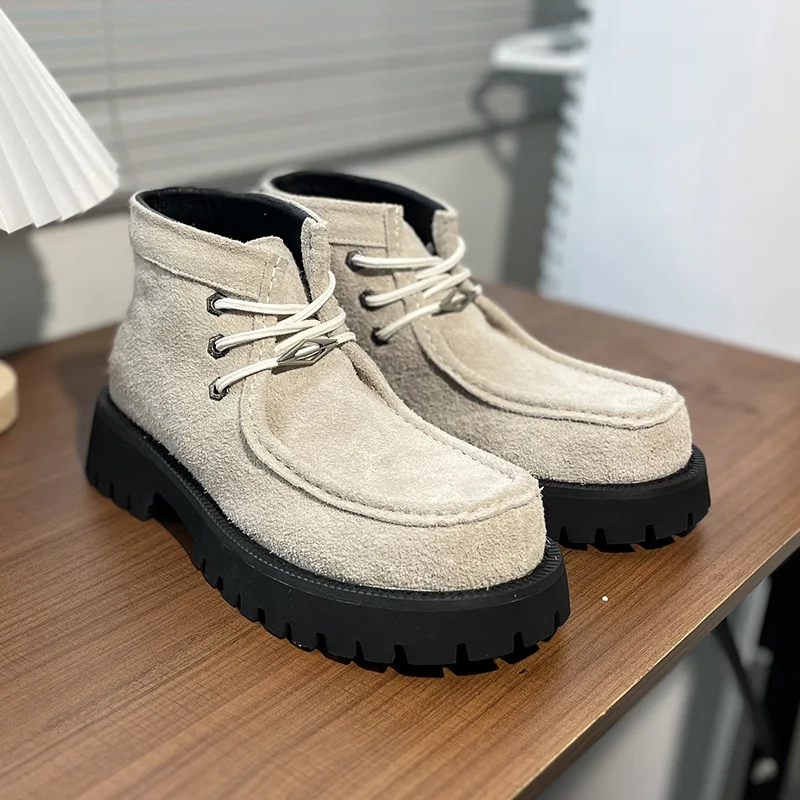 Western Boots Man Platform Ankle Boots Design Shoes Brand High Quality Motorcycle Boots Casual Outdoor Botas Para Hombre 2026 view 3
