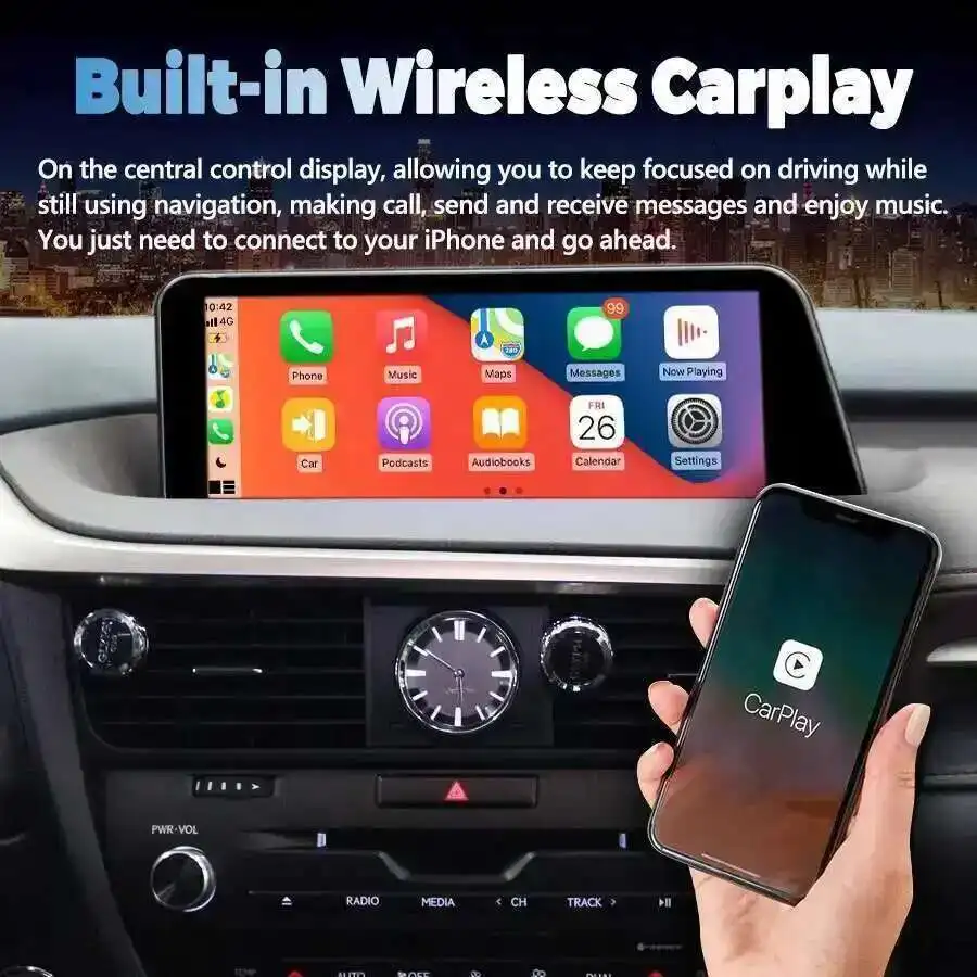 Navirider Android GPS BT pantalla Carplay para Lexus Rx450h RX200t RX350 RX300 RX 450H 200t 350 2016-2019 reproductor de vídeo estéreo para coche