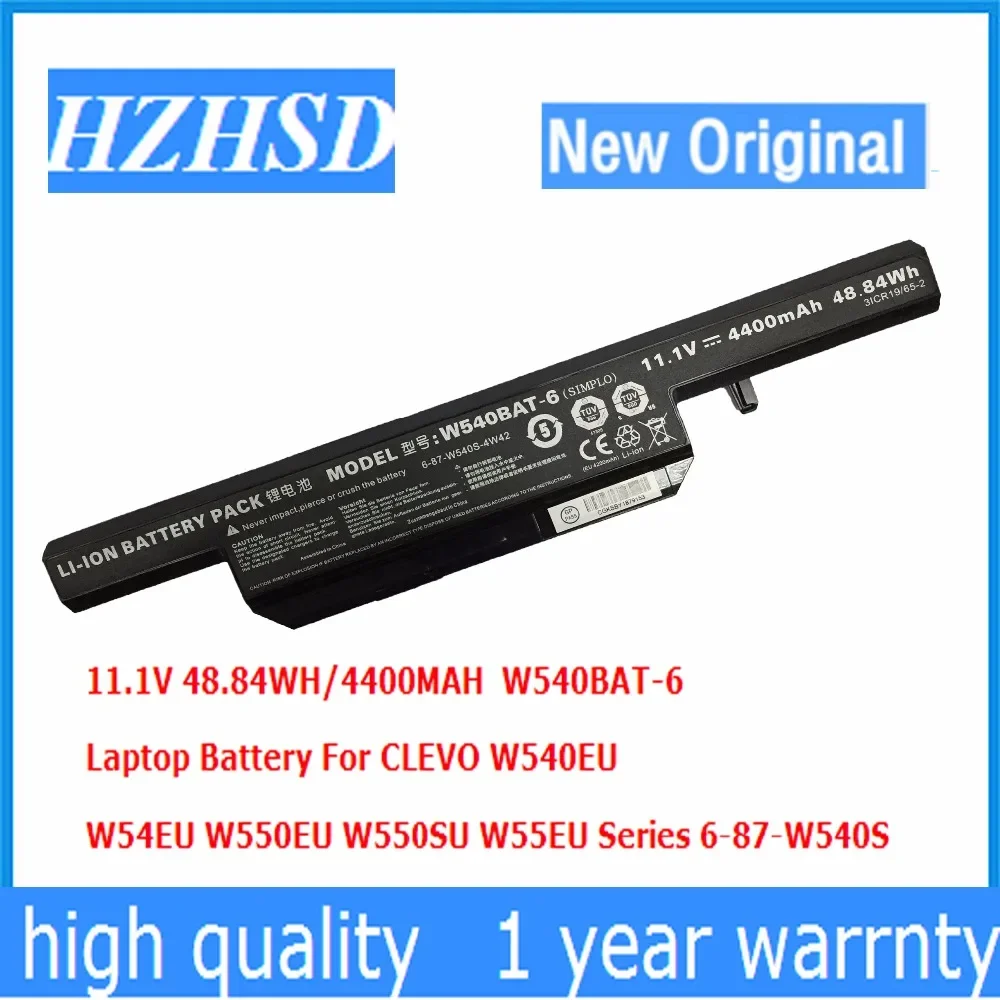 

11.1v 48.84wh 4400mah new Original W540BAT-6 Battery for Clevo W540 W540EU W54EU W550 W550EU W55EU W540BAT-6