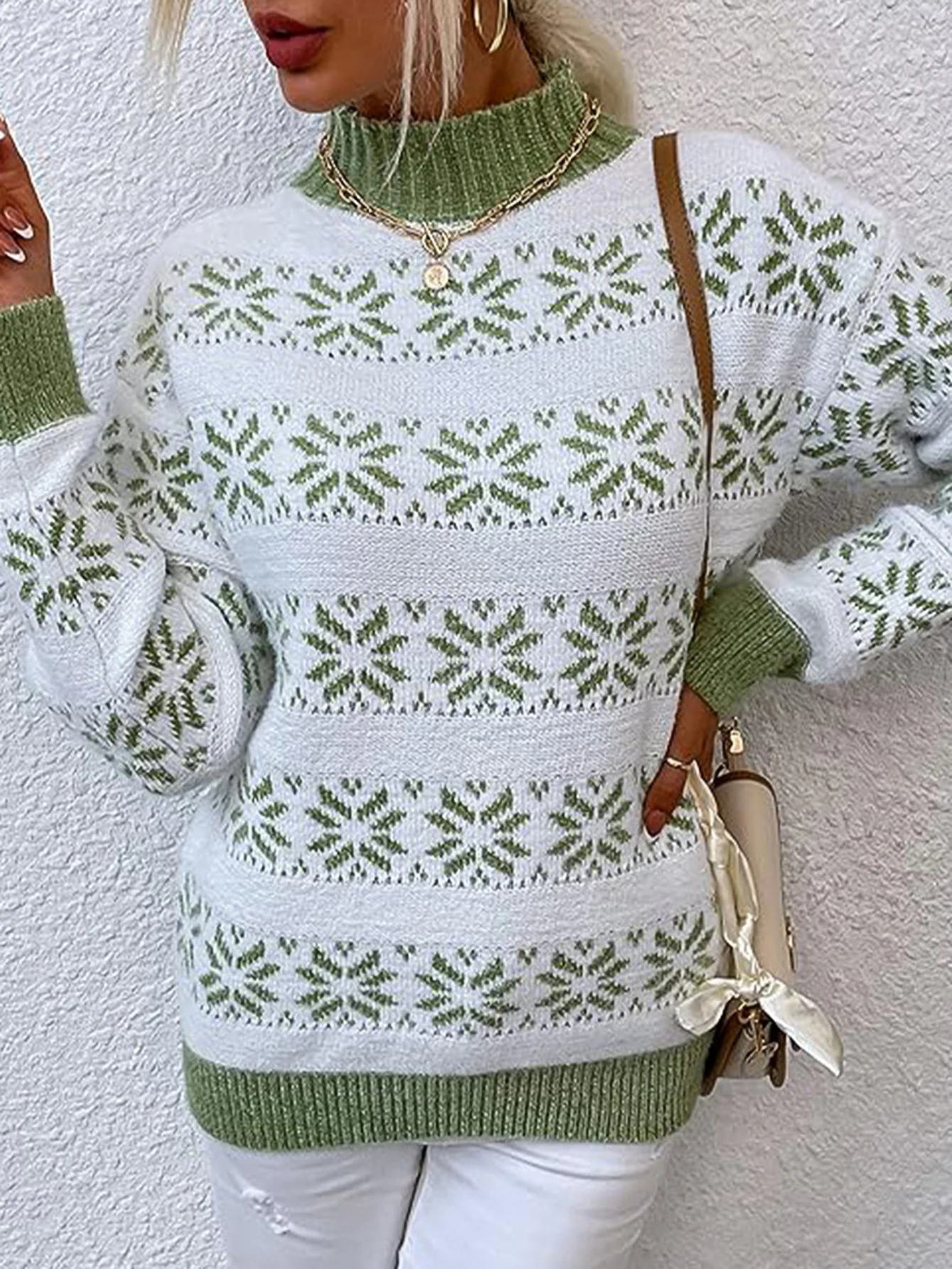 

Женский вязаный свитер с длинным рукавом и высоким воротом, простая осенне-зимняя модная удобная повседневная одежда