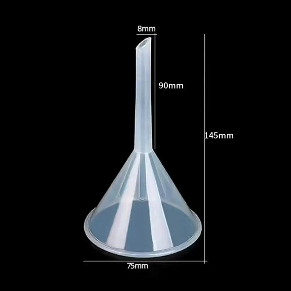 3 szt. Zestaw przezroczystych plastikowych lejków Wielokrotnego użytku Lejek kuchenny Laboratoryjne lejki PP Butelki laboratoryjne, olejki eteryczne