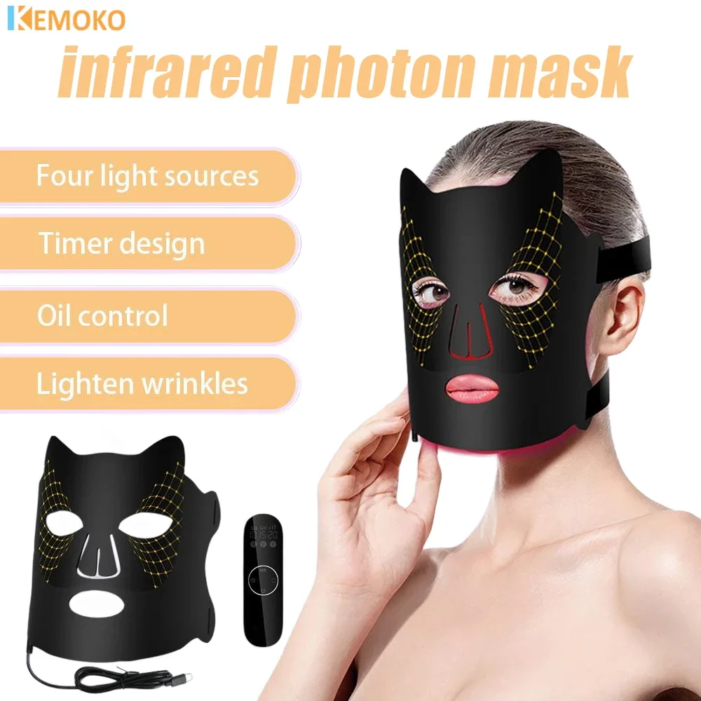 

Facial LED Mask 4 Colors LED Photon Therapy Beauty Mask Skin Rejuvenation Home Face Lifting Whitening Beauty Anti Aging Device