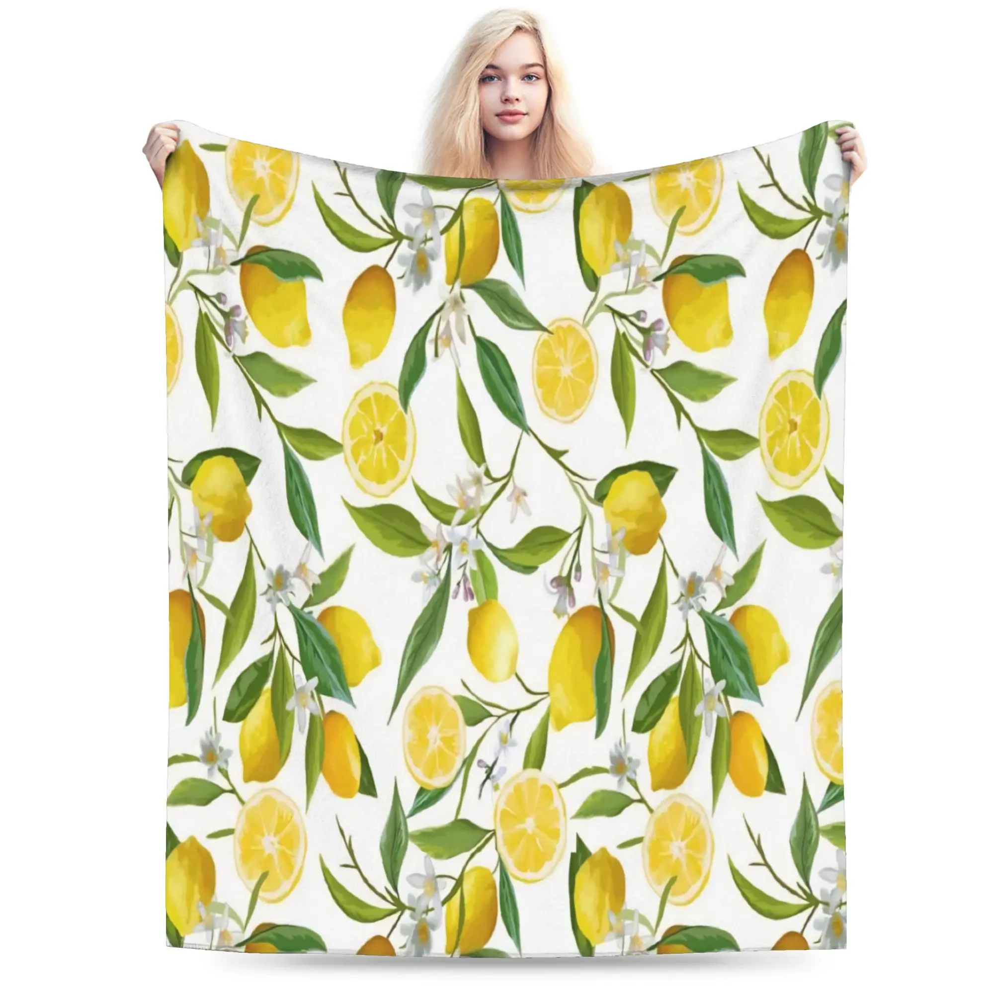 Lemon Sicily Rectangle Blanket Lightweight Thin Flannel Comfortable Present  Throw Blanket Bedspread