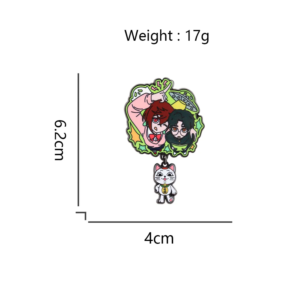 Dan Da Dan Ayase Momo Takakura Ken Okarun Turbo Granny Power Emaille-Pin Manga Glückskatze Anhänger Brosche Cartoon-Fan-Geschenk Abzeichen A – Detail 2