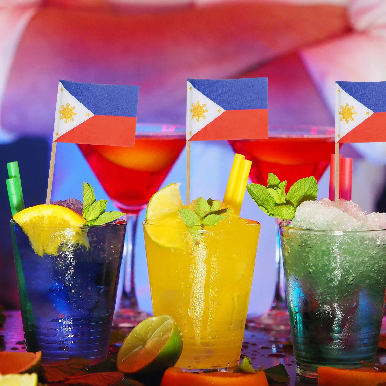 100 шт., филиппинский национальный флаг, зубочистки, деревянные наборы для фруктов, коктейльный торт, десерт, вечерние топперы, зубочистки, флаги 100 шт., филиппинский национальный флаг, зубочистки, деревянные наборы для фруктов, коктейльный торт, десерт, вечерние топперы, зубочистки, флаги