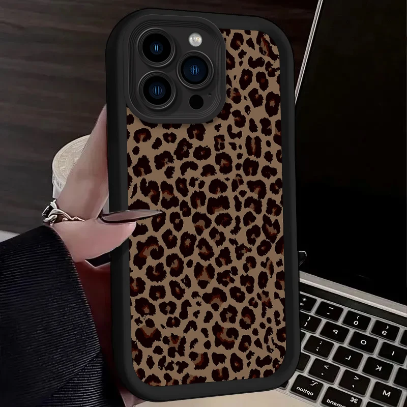 الاتجاه ليوبارد طباعة جراب هاتف آيفون 17 الهواء 16 16E 15 14 13 12 11 برو ماكس X XS X S ماكس XR SE 2020 SE4 7 8 غطاء مقاوم للصدمات
