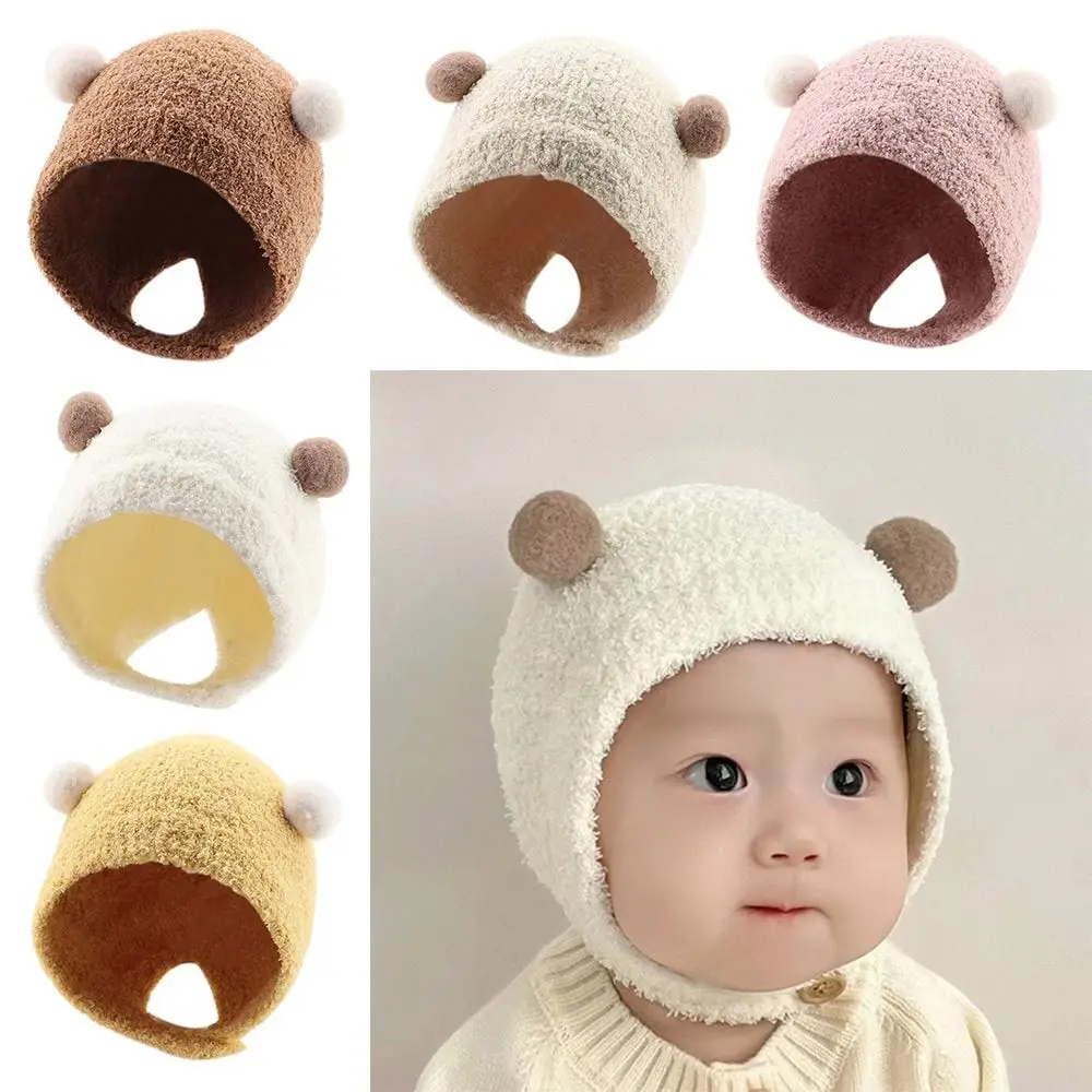 

Autumn Winter Warm Hats for Baby Casual Stacking Plush Bonnet Caps Toddler Crochet Hat Hip Hop Newborn Beanies Pullover Cap